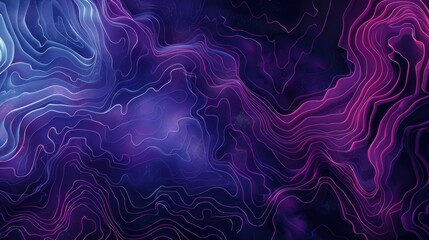 Obraz premium Abstract 3D Topographic Contour Lines. Futuristic Background in Blue and Purple