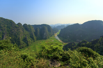 Naklejka premium Beautiful Scenery at Hang Mua Viewpoint, Ninh Binh, Vietnam