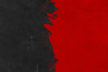 black and red brush texture background.Abstract brushstroke background, flat shapes .on a concrete wall
