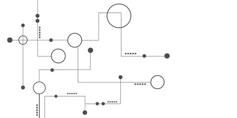 Abstract geometric Circuit connect lines and dots, Vector design Network technology and Connection concept.