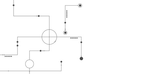 Abstract geometric Circuit connect lines and dots, Vector design Network technology and Connection concept.