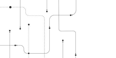 Vector design Network and Connection concept. Vector abstract technology on a white background, circuit diagram on white background.