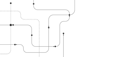 Vector design Network and Connection concept. Vector abstract technology on a white background, circuit diagram on white background.