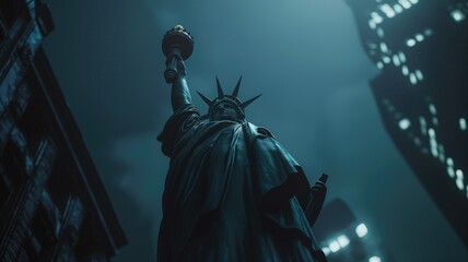 Fototapeta premium View of statue of liberty in new york city.