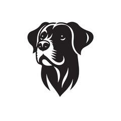 black and white dog a --- silhouette vector with white background