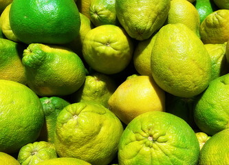Vivid Green Citrus Fruits Close-Up Full Frame