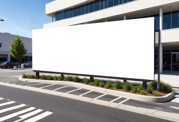 Obraz premium Blank billboard Banner on the street, advertisment billboard, banner mockup Ai generated