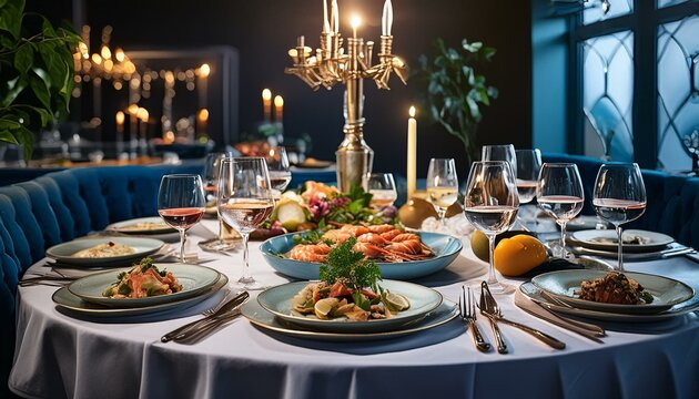 Innovative dish on table with fresh mood