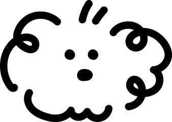 Cartoon doodle dog line art illustration