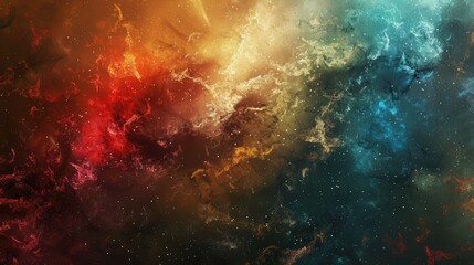 Fototapeta premium A striking and colorful artistic representation of the galactic cosmos on a textured background