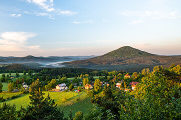 Fall Morning in Bohemian Switzerland, Bohemia, Czech Republic