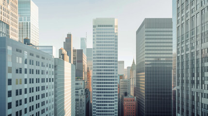 Fototapeta premium Skyscrapers in a big city financial district. Background image. Created with Generative AI technology.