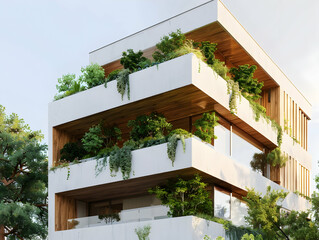 Fototapeta premium New luxury residential buildings, stylish office building, Premium Apartments and flat building, City building