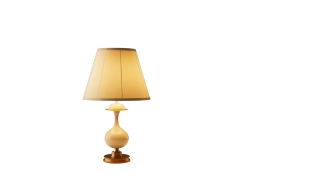 Table lamp on transparent background