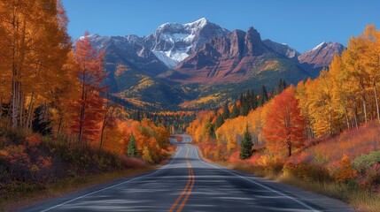 Stunning Autumn View of Mount Nebo Scenic Byway in the USA | Vivid Fall Foliage, Mountain Peaks, Serene Landscape