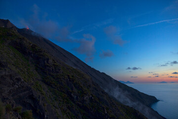 Stromboli, Vulkan, Aeolische Inseln, Sizilien, Italien, Ausbruch, Alarmstufe Orange, Sciara del Fuoco, 27.05.2024 