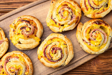 Homemade Puff pastry pinweel ( rolls ) Mini pizza