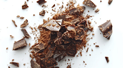 Fototapeta premium Chocolate chips on a white background