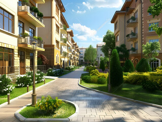 Obraz premium New luxury residential buildings, stylish office building, Premium Apartments and flat building, City building