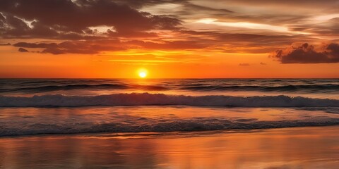 Fototapeta premium Dark sunset over the beach background