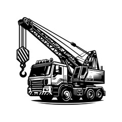 mobile crane logo design for construction
