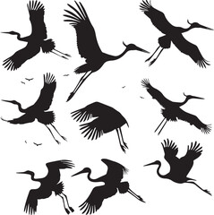 Obraz premium illustration of a stork Silhouette Vector 