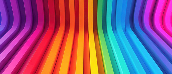 Abstract colorful texture with shapes of lines colors, spectrum of rainbow colored wavy paper stripes with 3d gradient background pattern illustration