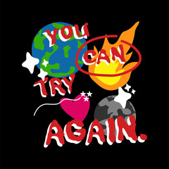Streetwear Graphic Design Illustration of be you the word will adjust