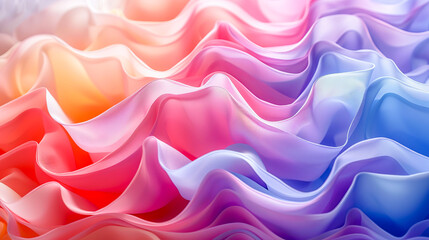Obraz premium Abstract flowing silk fabric forming colorful waves