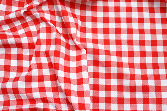 red white plaid tablecloth background