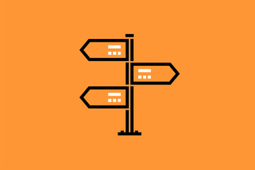 signpost   illustration in flat style design. Vector illustration and icon.	