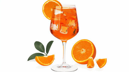 Naklejka premium A orange based drink on a white background