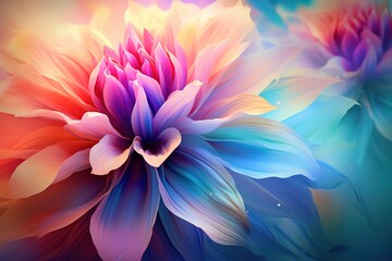 Obraz premium 3d colorful flower. for canvas print interior wall decor