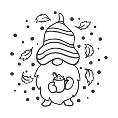 Hand drawn gnome. Vector illustration in doodle style.