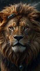a dangerous lion AI generative