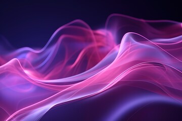Glossy glowing neon light wave background, vector futuristic techno design