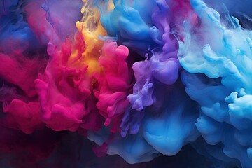 Fototapeta premium Colourful smoke background, art, magic explosion