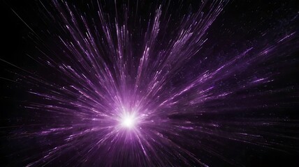 Bright explosion of purple lights with dark black background, abstract background wallpaper design