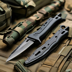 sharp military knife object illustration background