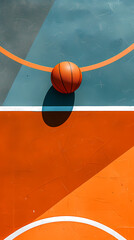 Obraz premium Basketball on the court