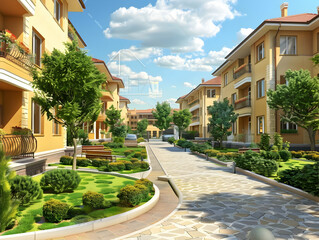 Obraz premium New luxury residential buildings, stylish office building, Premium Apartments and flat building, City building