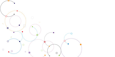 Vectors Plexus circles connection for global communication, science, big data visualization and technology background design