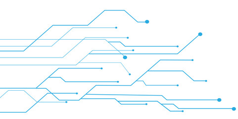 Vectors Technology blue circuit diagram. High-tech connection system on a white background.