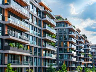 Fototapeta premium New luxury residential buildings, stylish office building, Premium Apartments and flat building, City building