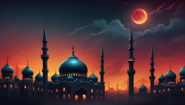 Youm Ashura with Muharram background illustration concept