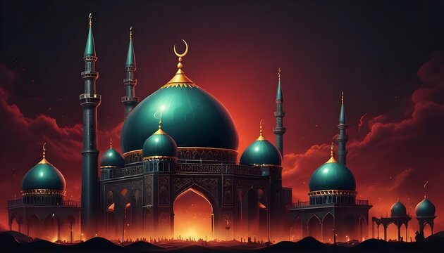 Youm Ashura with Muharram background illustration concept