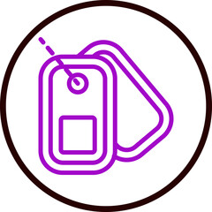 Fototapeta premium Dog Tag Vector Line Purple Circle Black