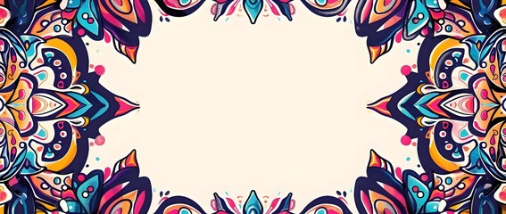 Retro Vintage Doodle Page Print Design with Trapezoidal Fluorescent Spots