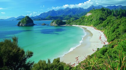 Fototapeta premium Pristine Paradise of Torrent Bay, Abel Tasman National Park, New Zealand