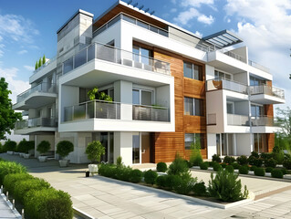 New luxury residential buildings, stylish office building, Premium Apartments and flat building, City building